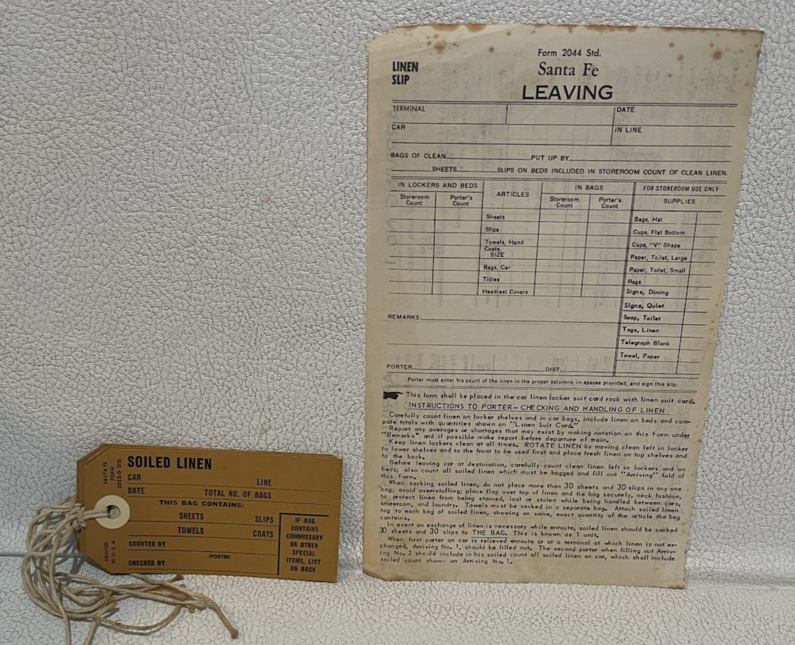 SANTA FE RAILWAY Vintage Lot of Memorabilia ~ Time Table, 1975 Time Table, More