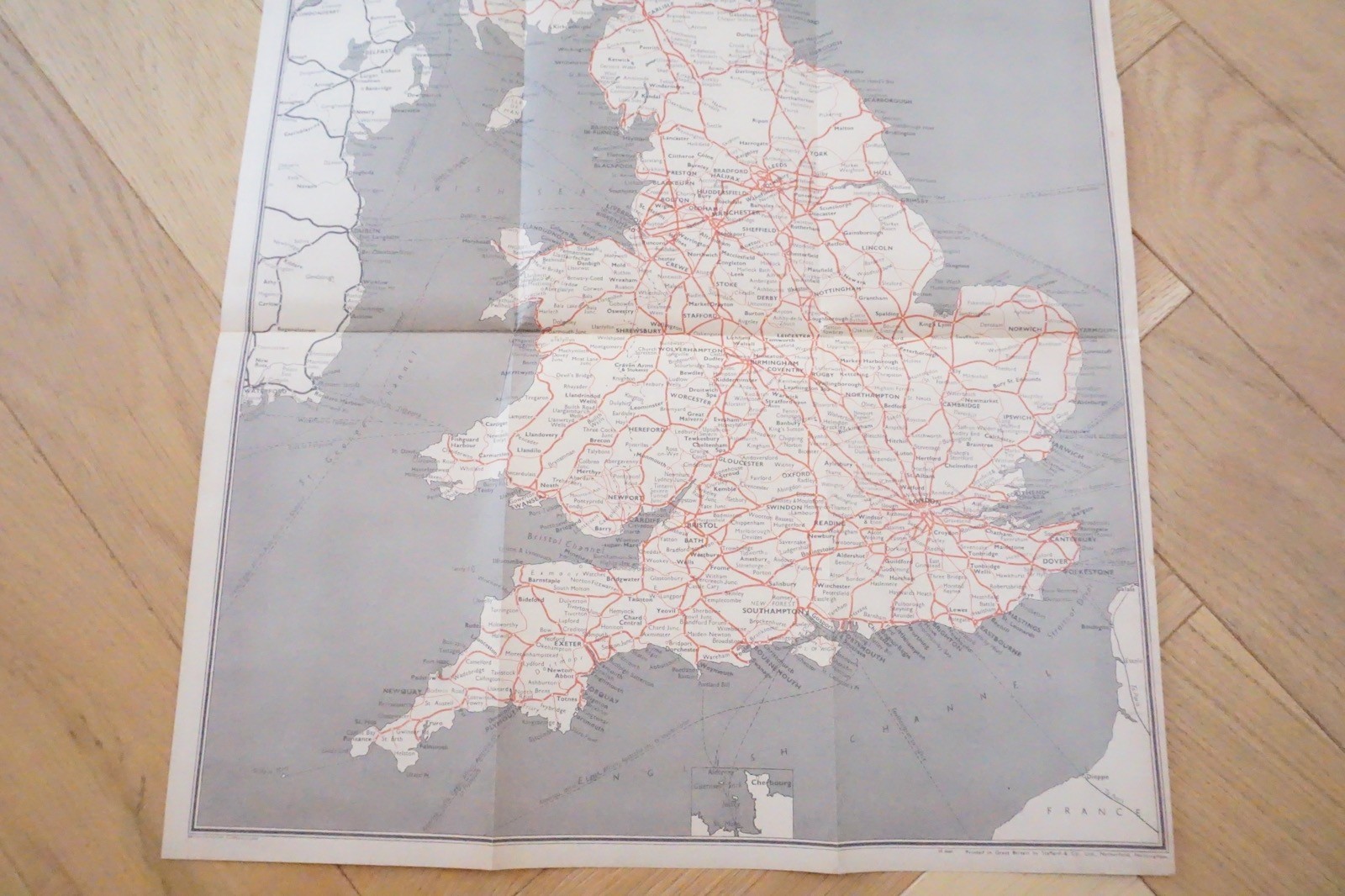 1957 British Rail North Eastern Passenger Network Railway System Map