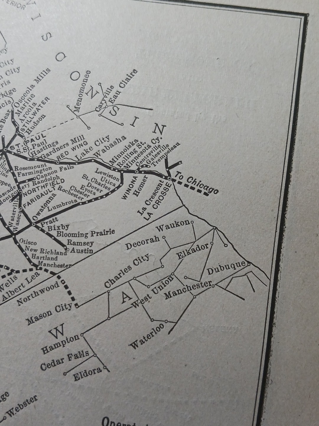 1897 The Northwestern Telephone Exchange Co. Map North & South Dakota Minnesota