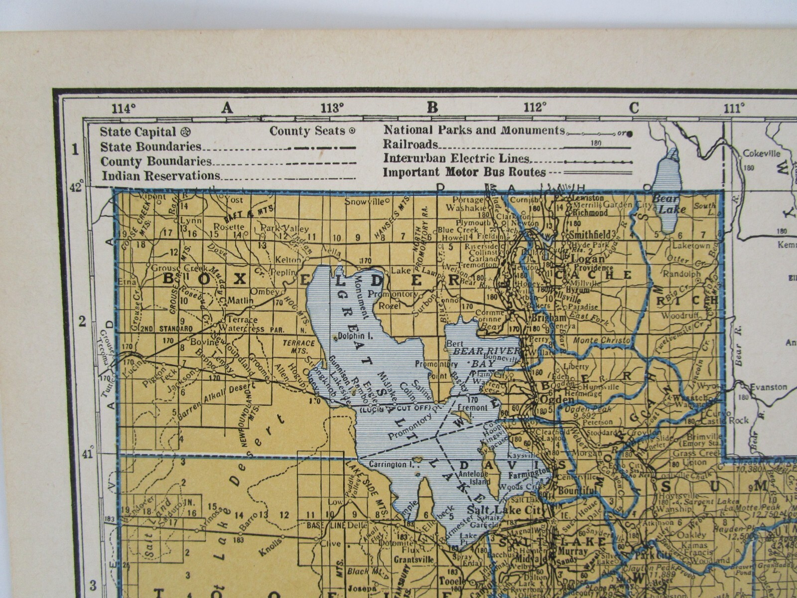 UT TX 1939 UTAH RAILROAD Map. DEEP CREEK RR or TEXAS. SAN BENITO & RIO GRANDE