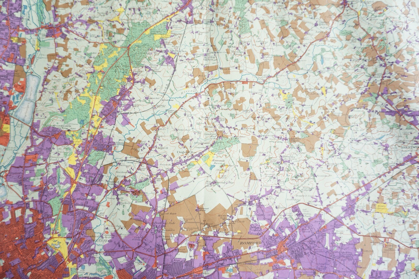 1933 North Eastern London Epping Forest Land Utilisation Survey Railway OS Map