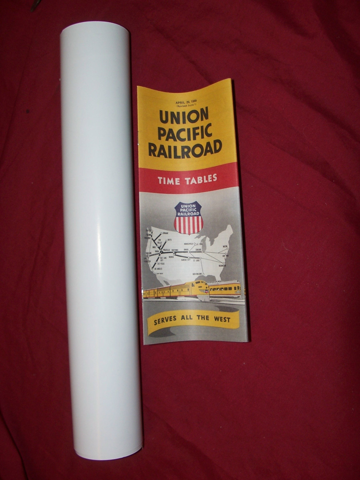 Union Pacific West Line Map Poster Time Tables Old Walthers Railroad Train UP RR