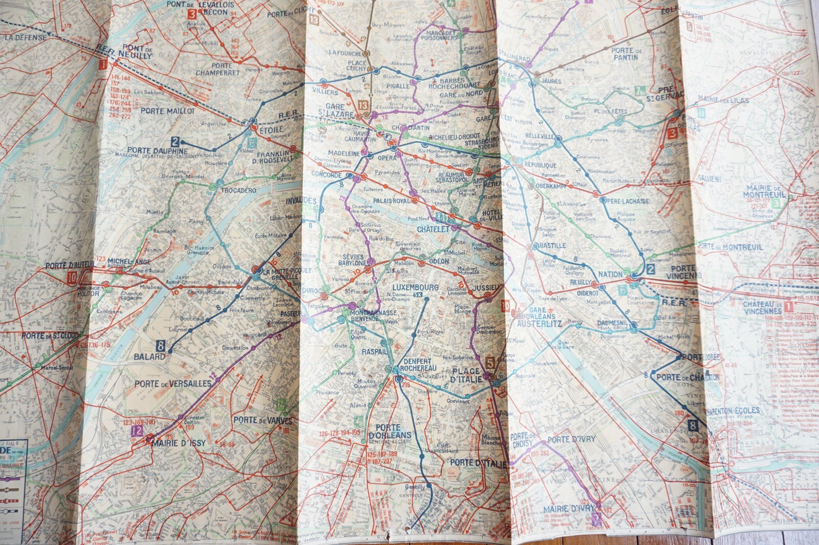 1968 France RATP Metro Underground Tube Map Railway Quad Poster