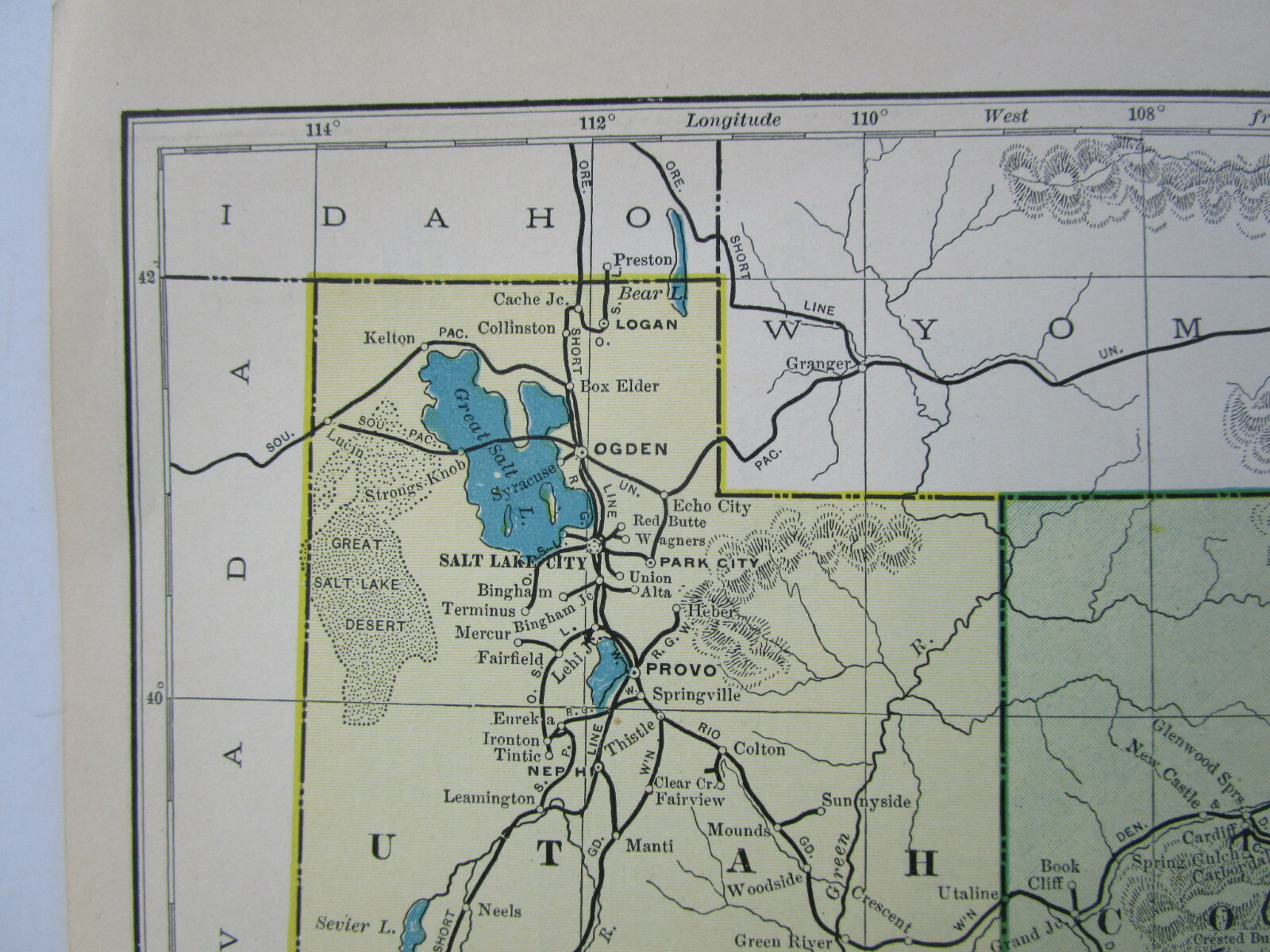 CO UT AZ NM DATED 1904 UTAH, COLORADO, NEW MEXICO, ARIZONA Poor’s Railroad Map