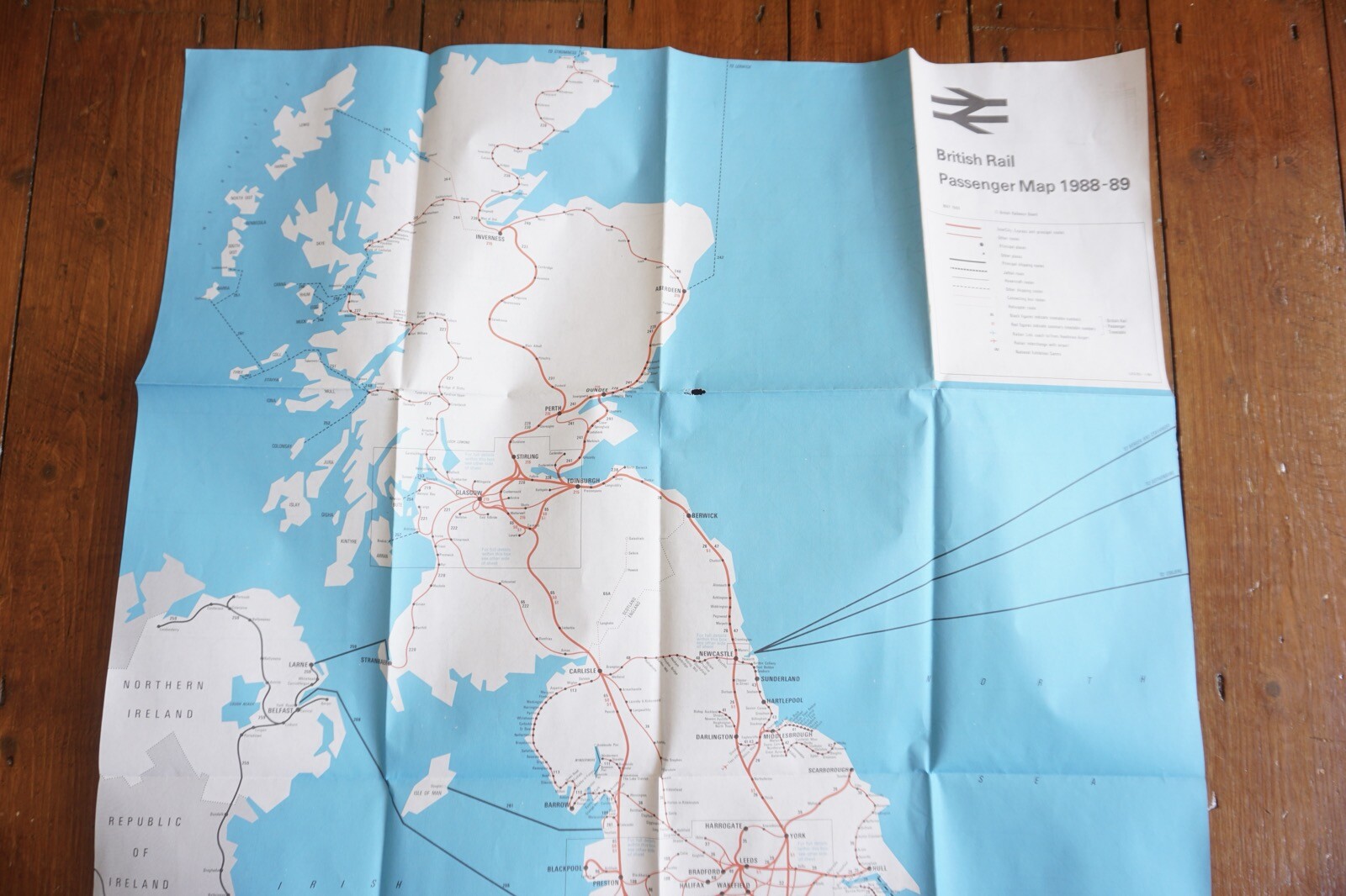 1988 1989 British Rail Passenger Network Railway Map