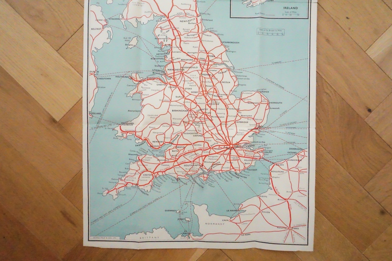 c1950s Associated British Railways Railway Map LNER LMS Southern