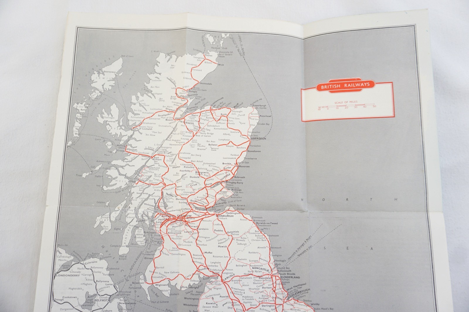 1952 British Rail Passenger Travel Facilities & Network Railway Map Coronation