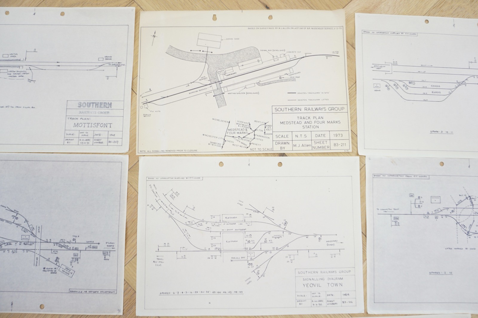 1960s Reprint Railway Track Plan Map Southern Region x8 Ref A