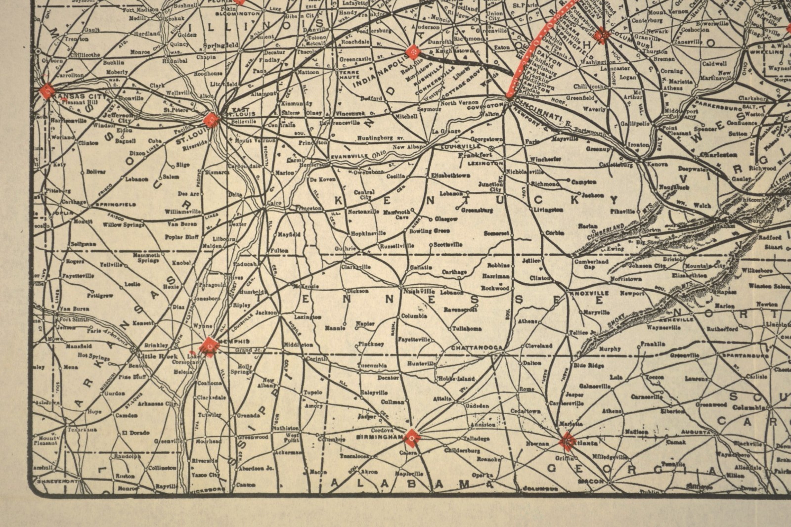 Vintage ERIE Railroad Map Wall Art Old Railway Antique Original Pittsburgh