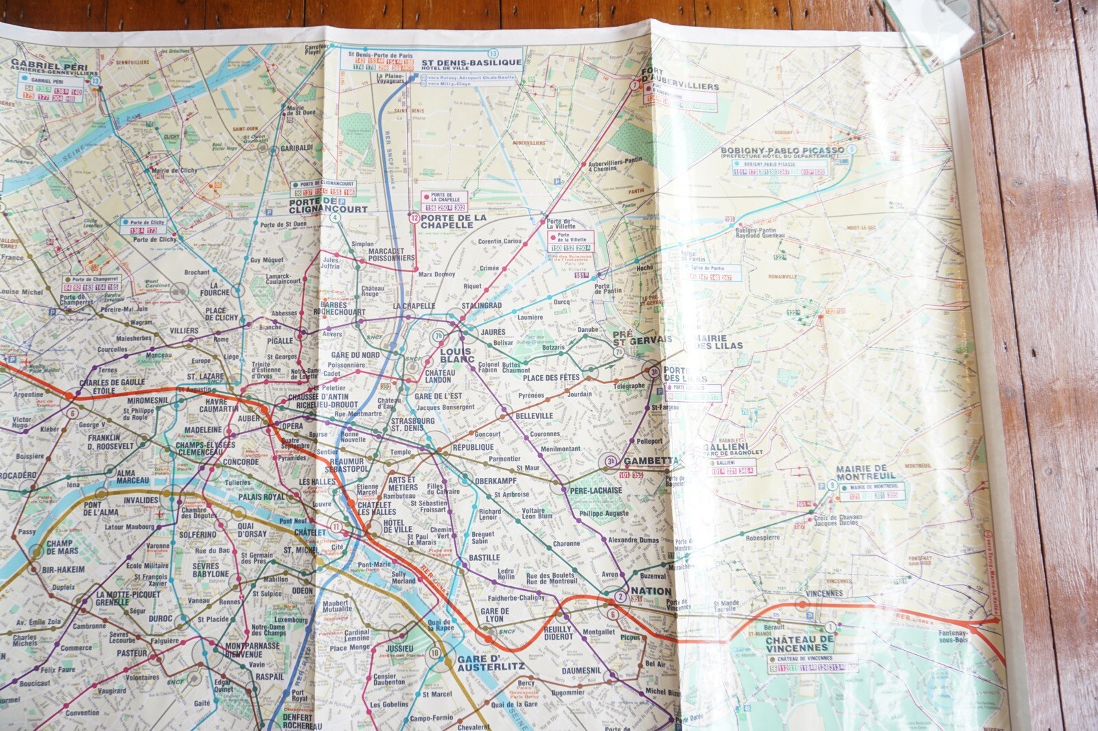 1986 France RATP Metro Underground Tube Map Railway Quad Poster