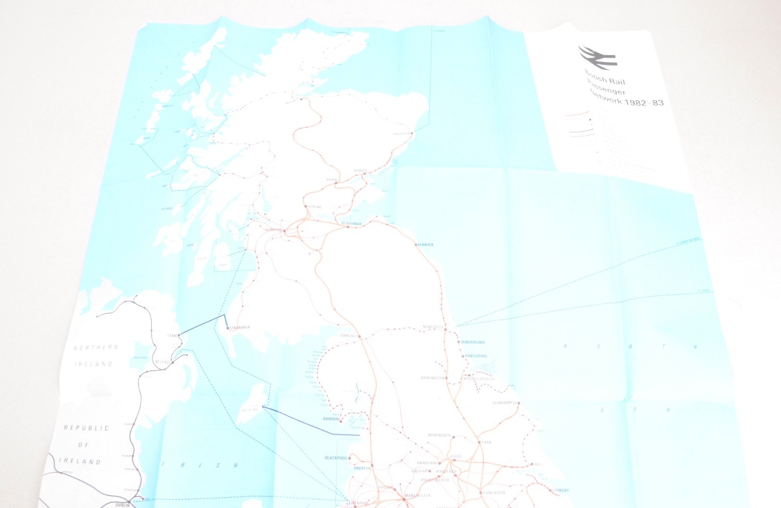 Railway Pocket Map British Rail Passenger Network 1982-83
