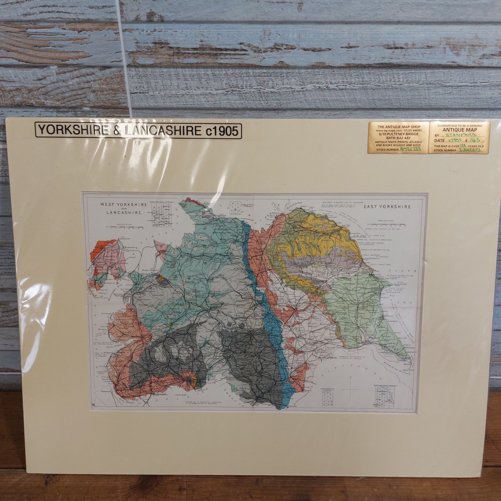 Original Lancashire & Yorkshire Map 1905 Edward Stanford