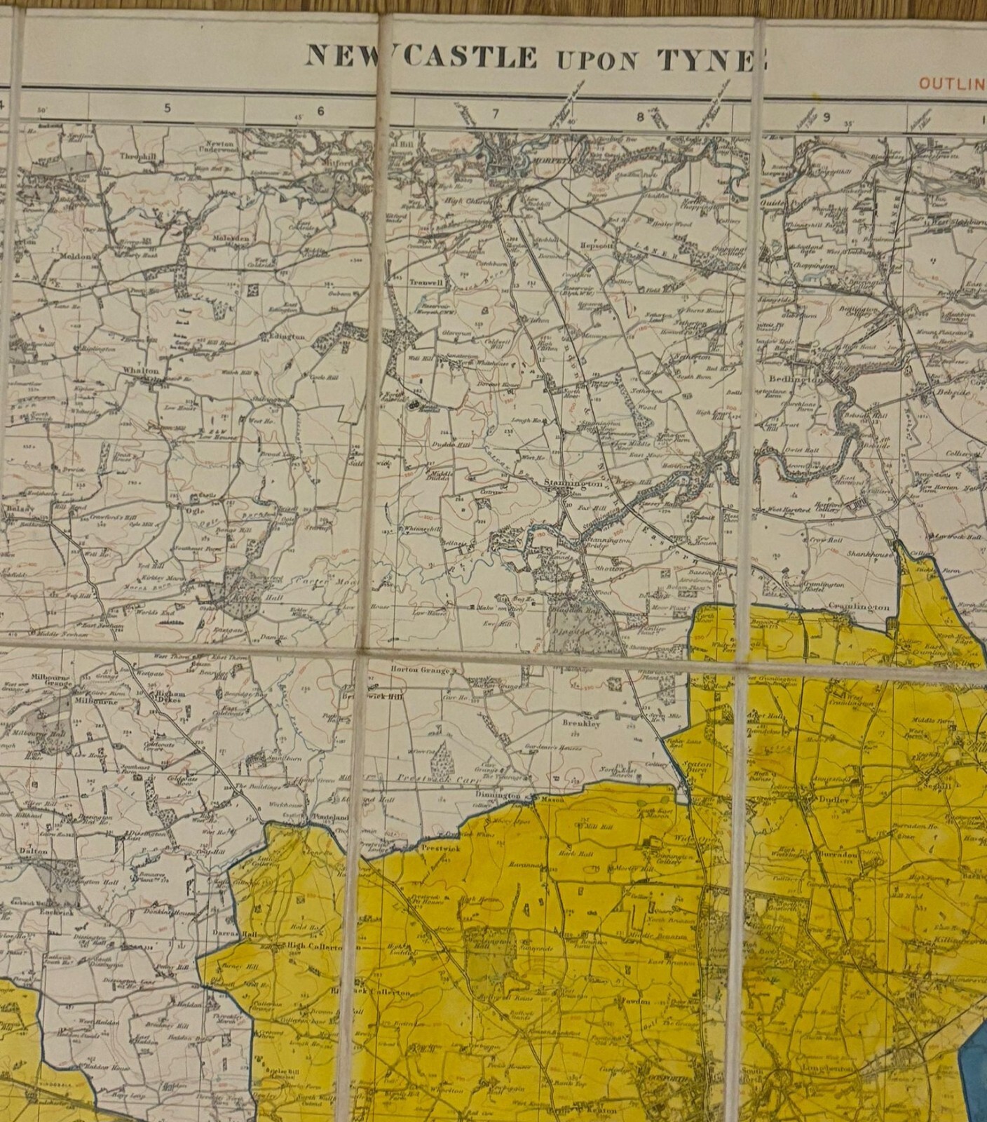 Newcastle 1929 NERMap Railway Parcels delivered Handwritten Map Whitley Bay +