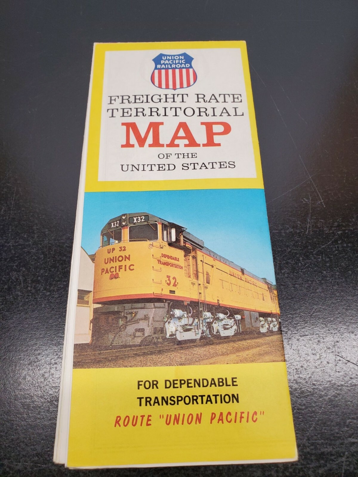 January 1965 Union Pacific Railroad Freight Rate Territorial Map