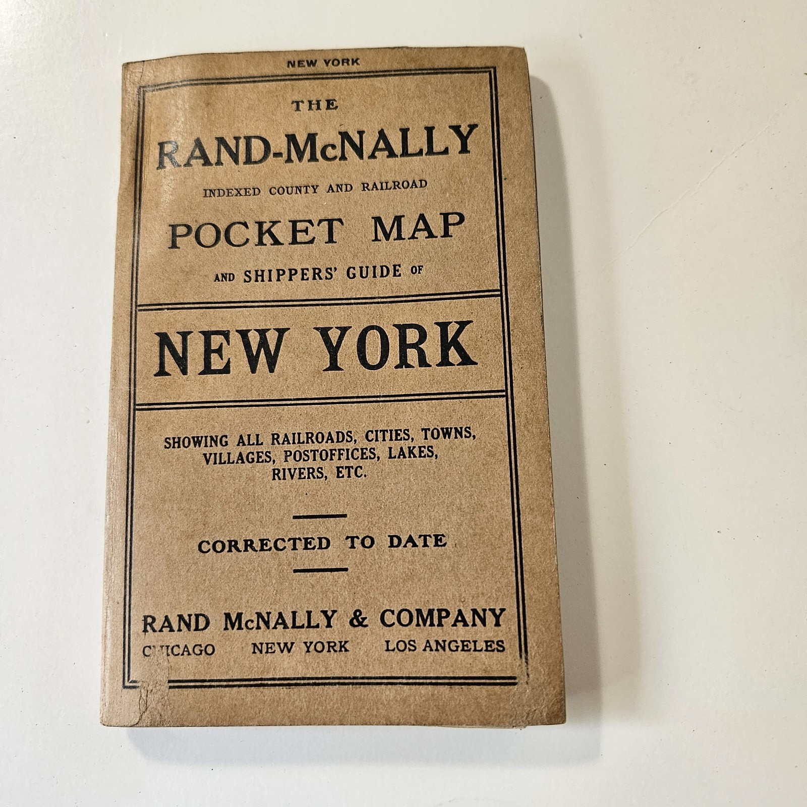 1911 Rand McNally Pocket Guide & Map Of NY & Entire Railroad System