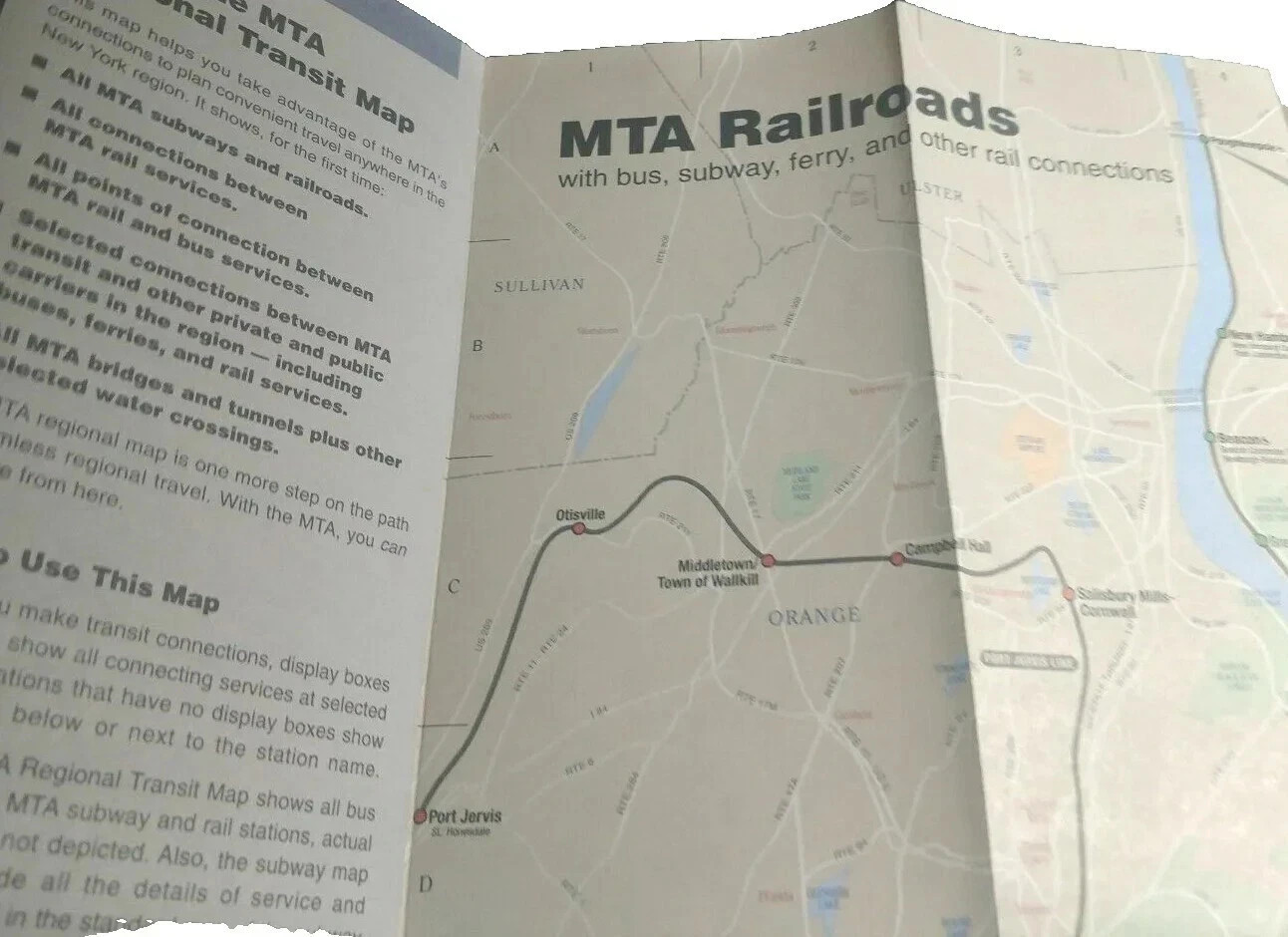 RARE Vintage MTA Regional Transit Guide Map NYC New York City LIRR Railroad SIRT