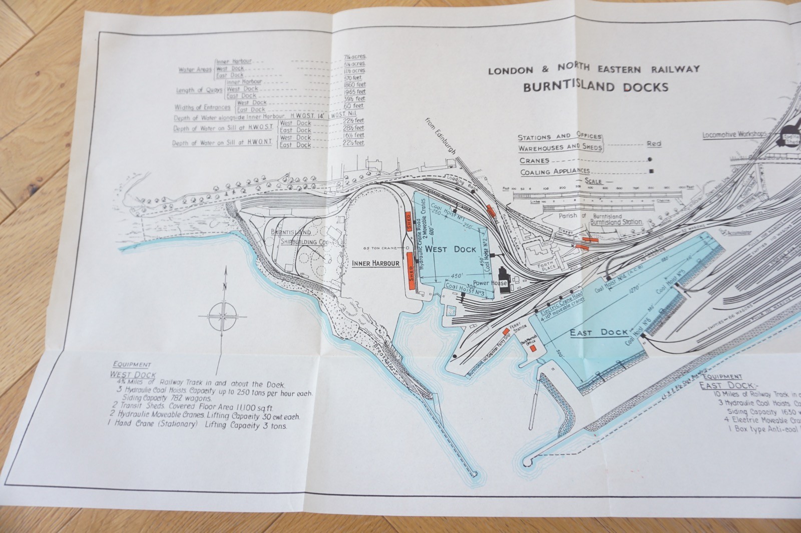 1936 LNER Burntisland Docks Railway Plan Map