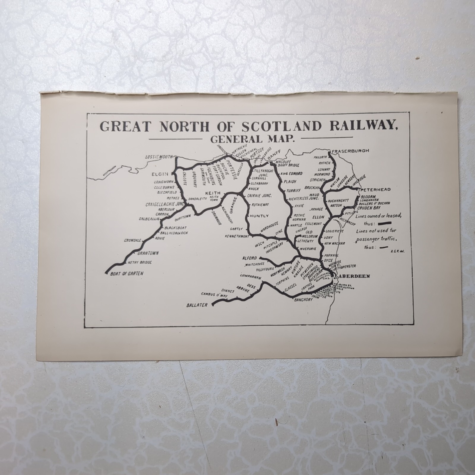 Original 1903 Great North Of Scotland Railway General Map