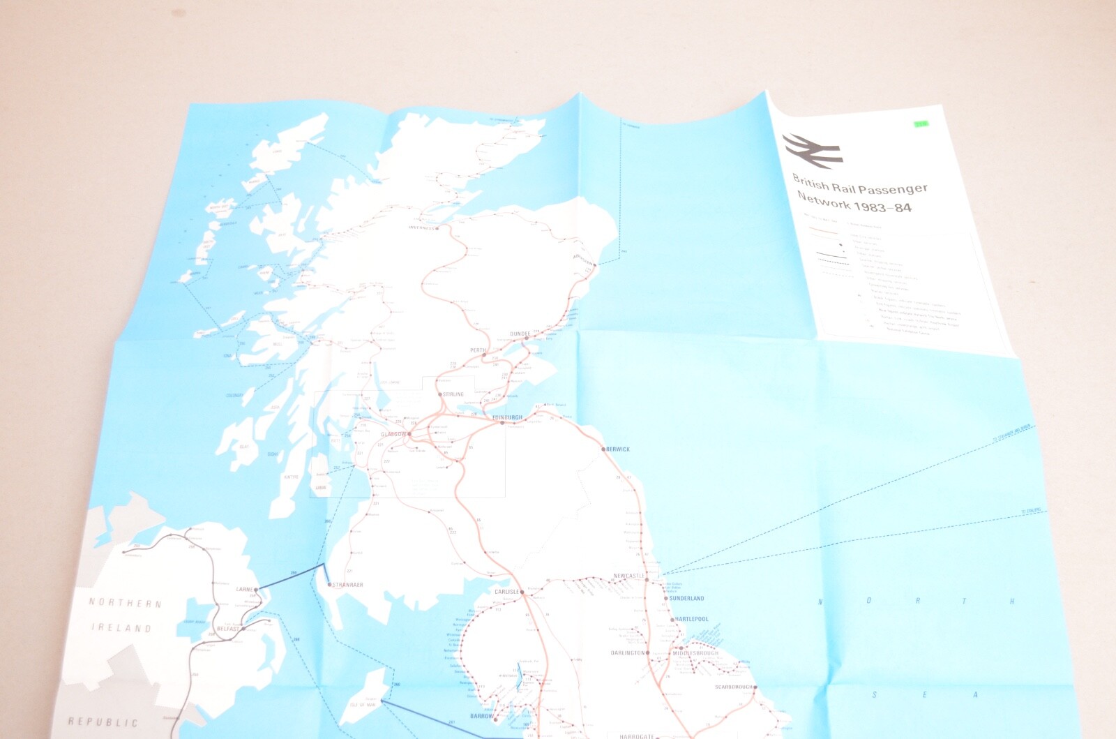 Railway Map British Rail Passenger Network Map 1983-84