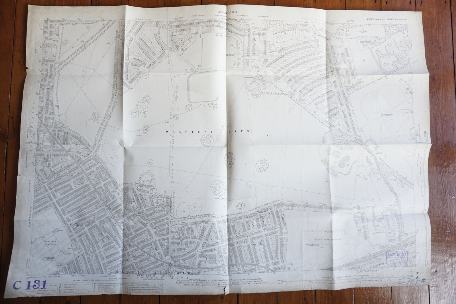 1919 Wanstead Essex Great Eastern Railway OS Railway Map
