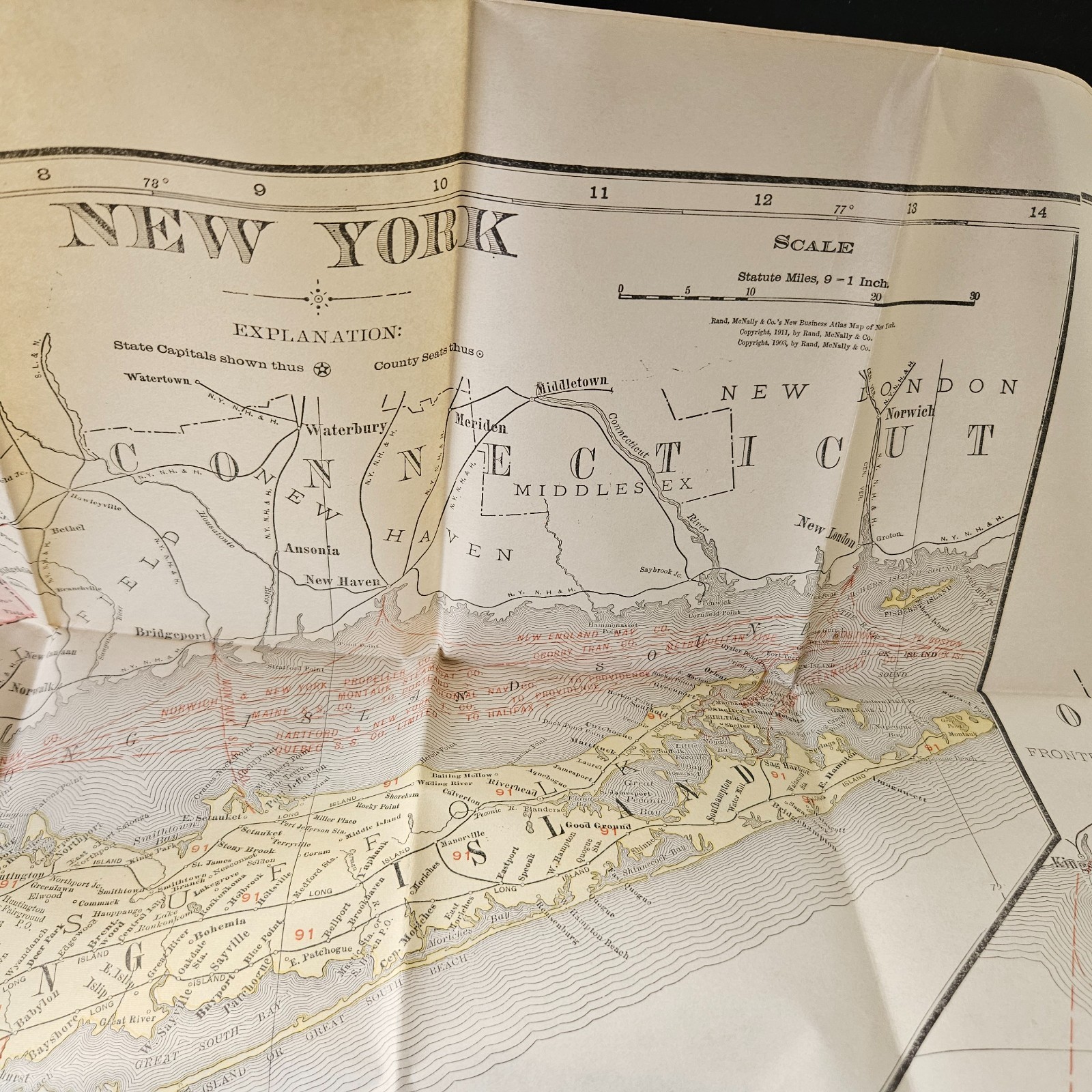 1911 Rand McNally Pocket Guide & Map Of NY & Entire Railroad System