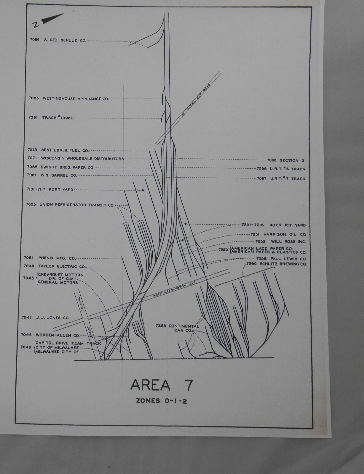 CMSTP&P Milwaukee Road SideTrack, 12 Individual Maps Detailing Business Tracks