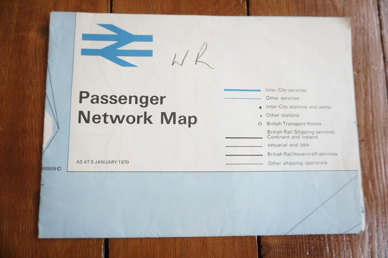 Jan 1970 British Rail Passenger Network Railway Map Western Region