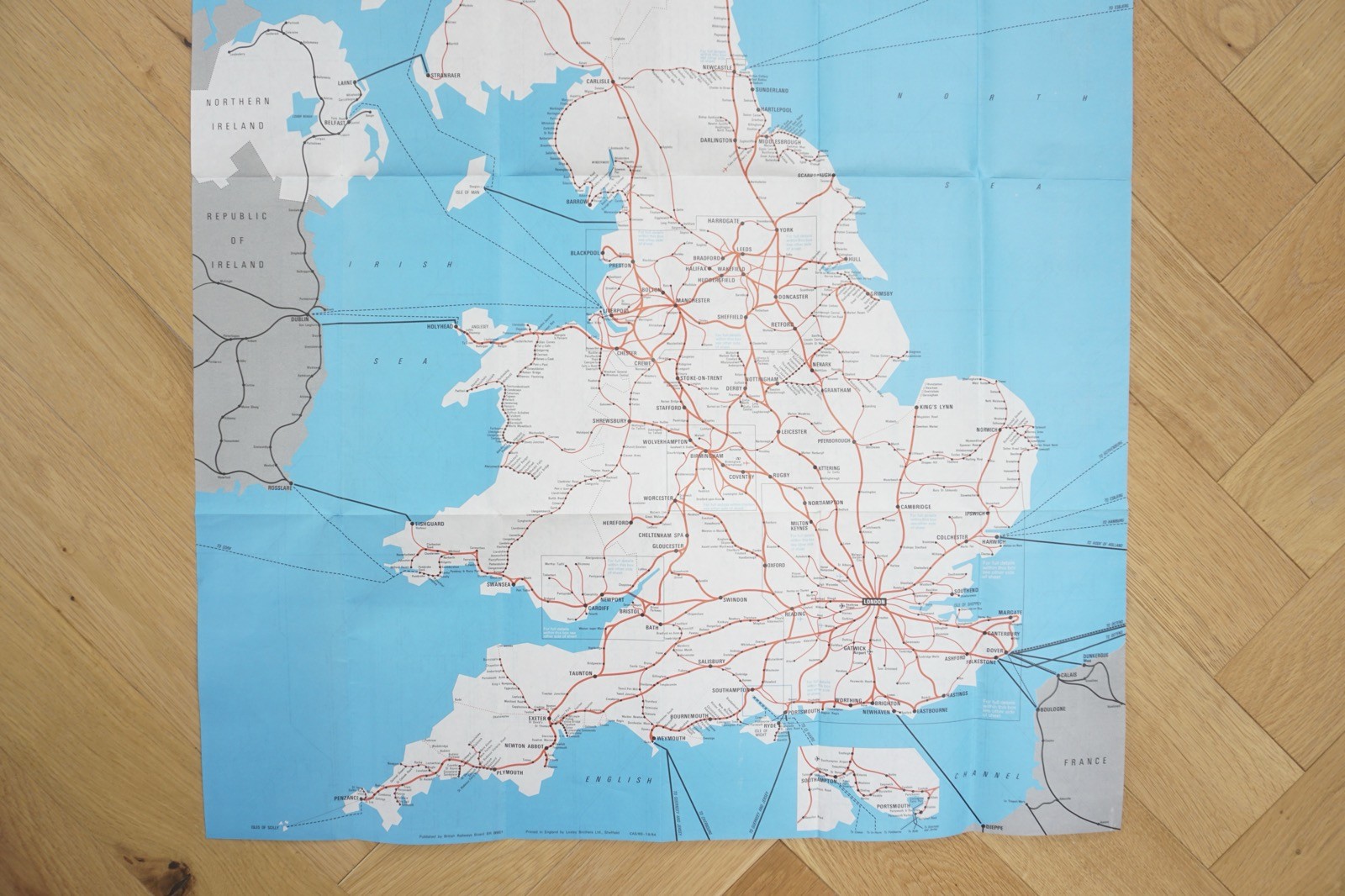 1984 1985 British Rail Passenger Network Railway Map RGC