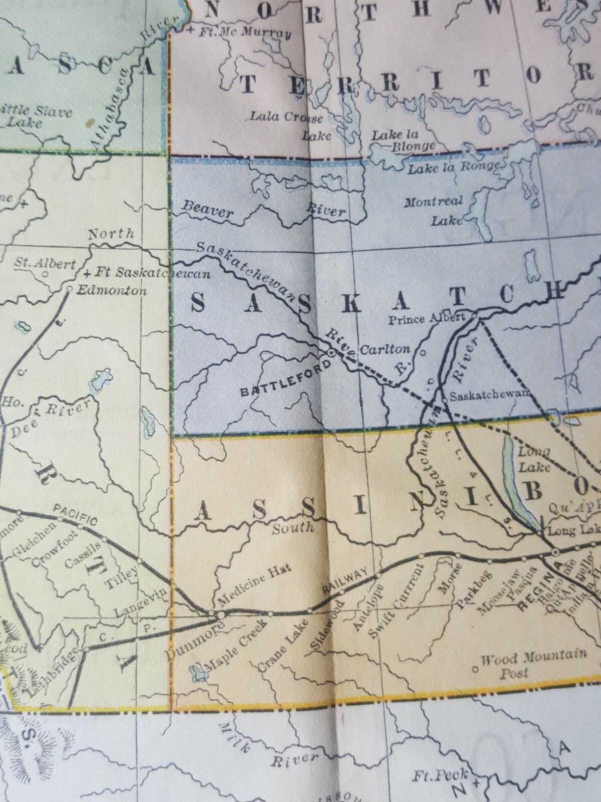 Original 1894 railroad map set Eastern & Western Canada train route line station