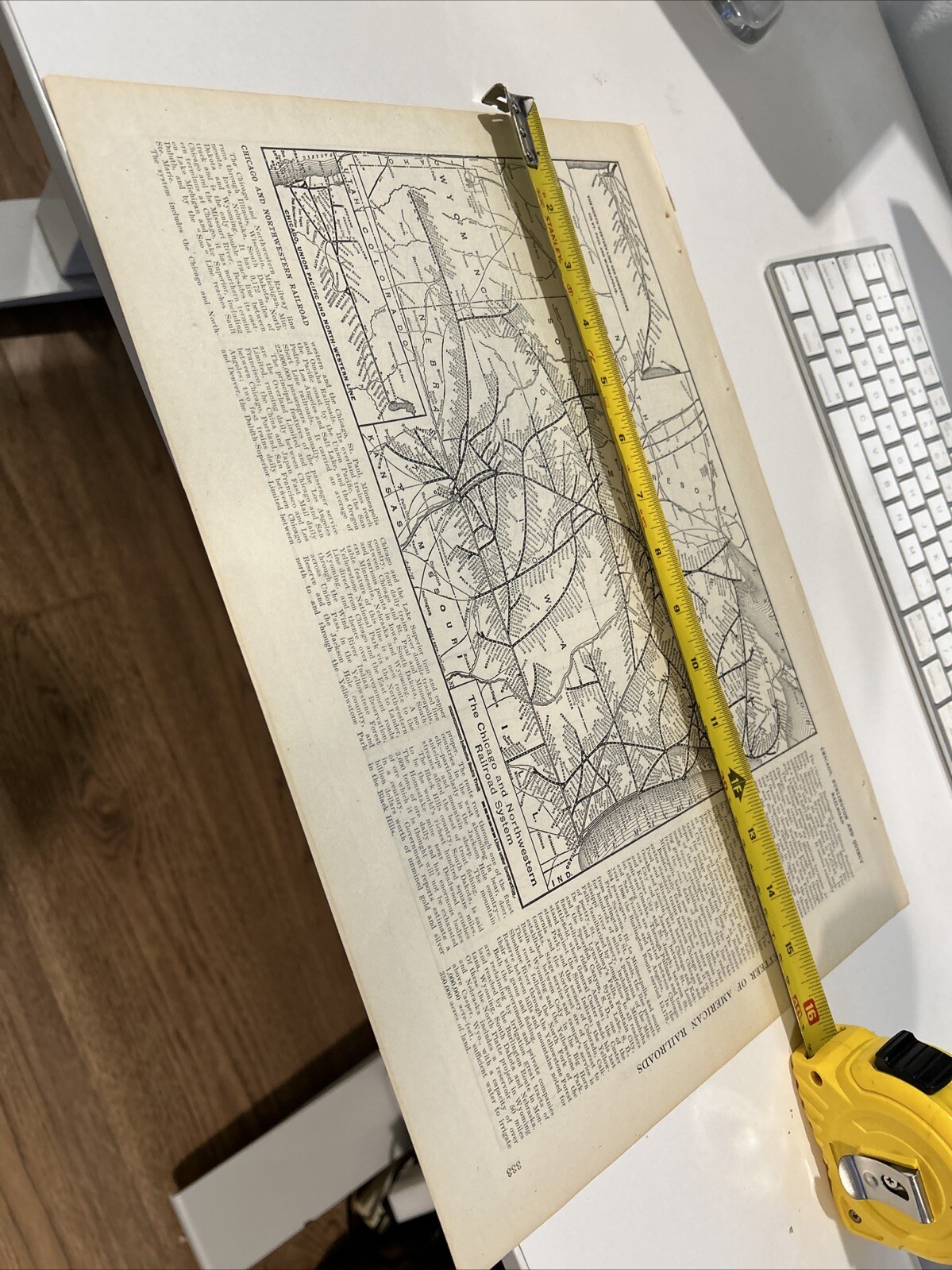 Antique 1908 Map Of The Chicago And Northwestern Railroad System 11×15 Inches