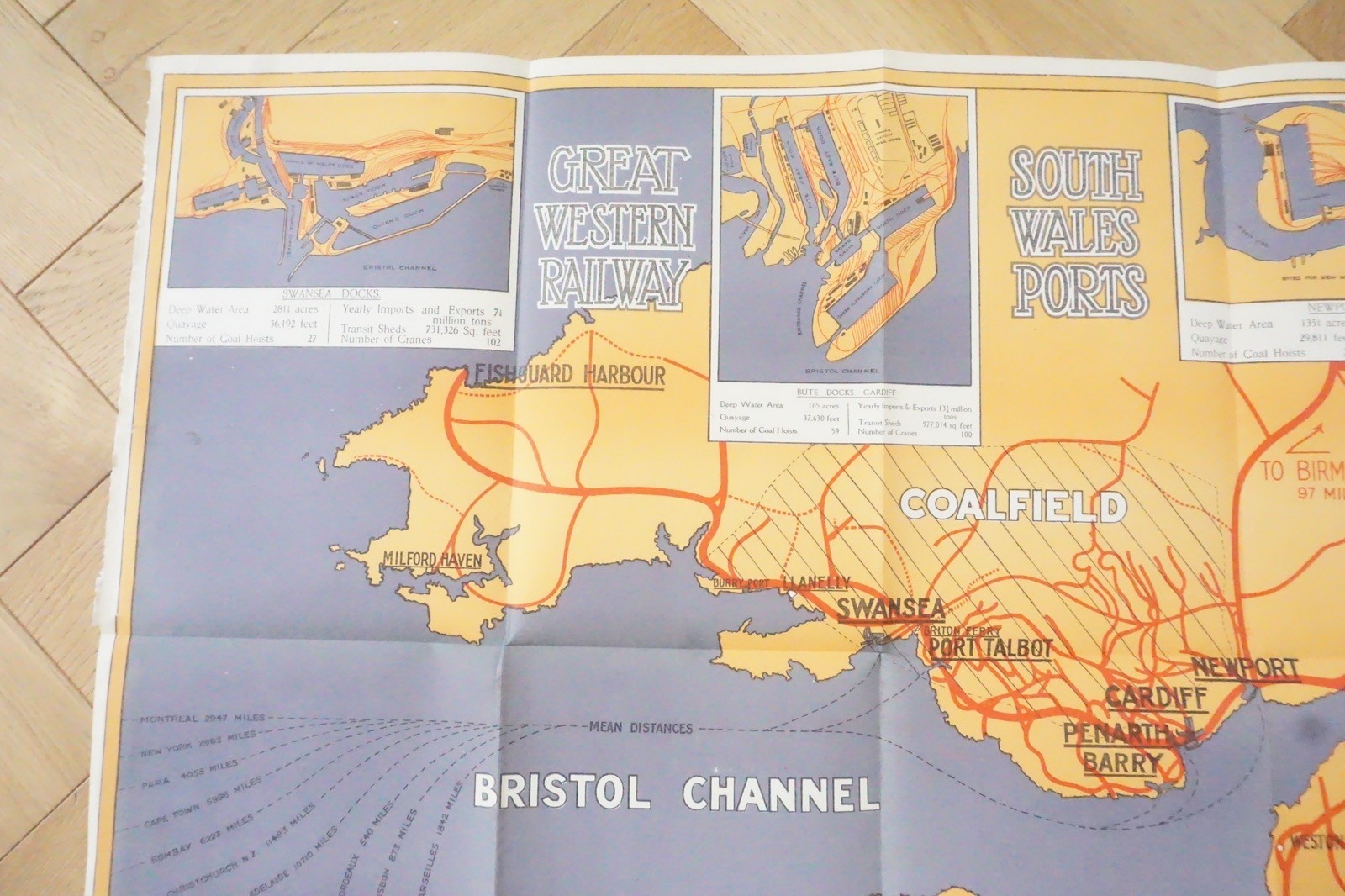 1928 GWR The South Wales Seaboard Harbour & Docks Railway Map