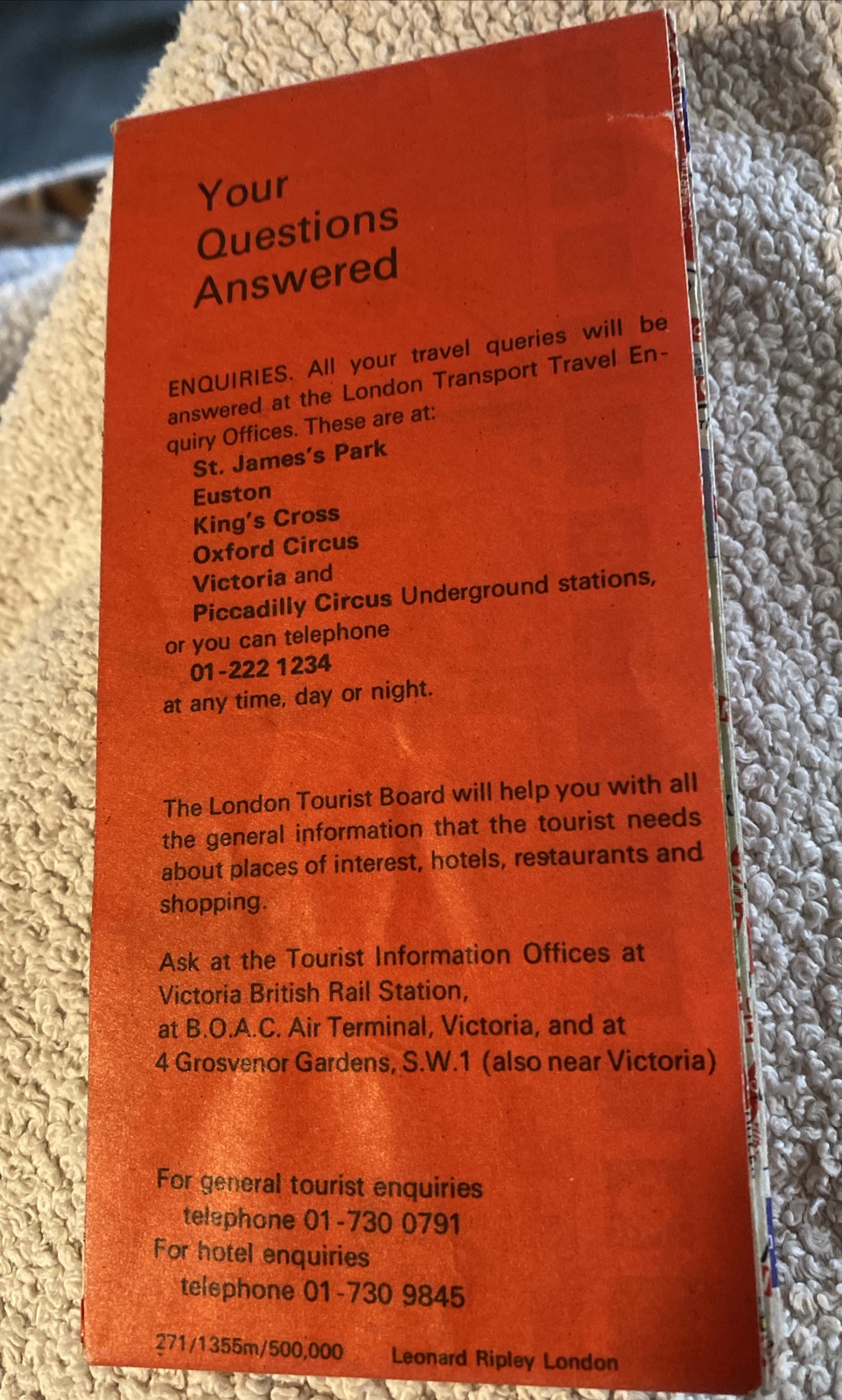 London Transport Underground Tourist Info & Bus Maps 1971