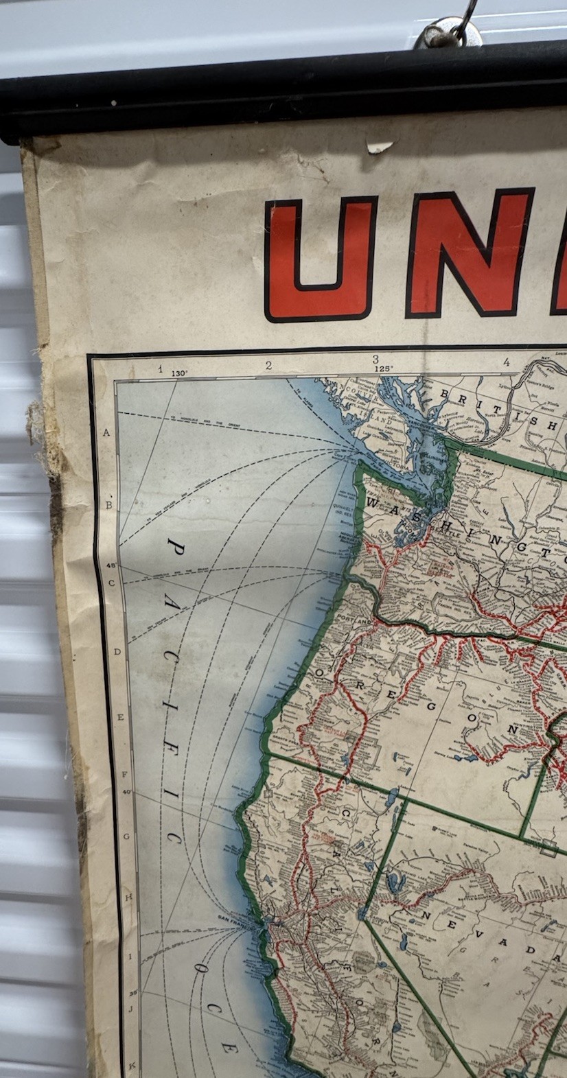 Antique Union Pacific Railroad Official Wall Map United States 43”x62” 1941