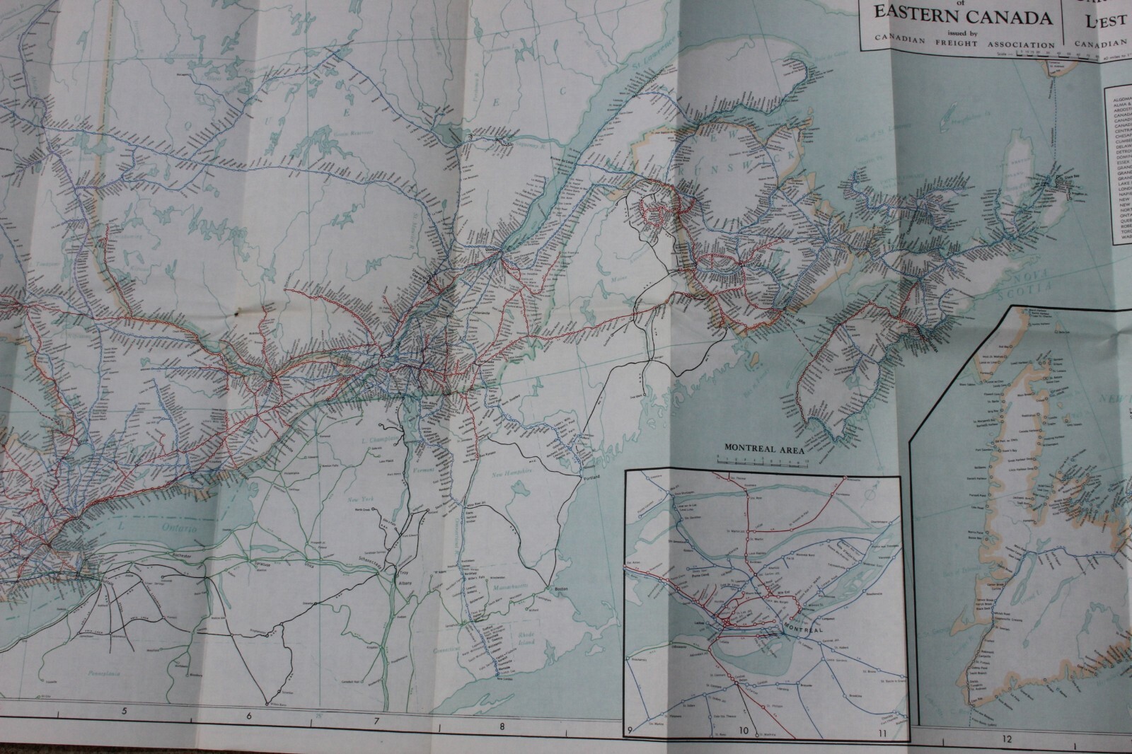 Railroad Map of Eastern Canada by Canadian Freight Association