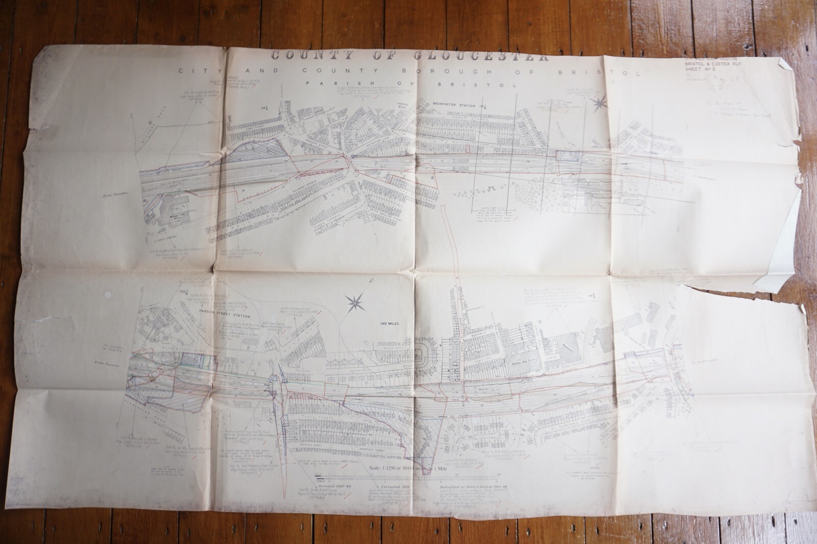 c1960s Bristol Malago Vale Bedminster Stn Railway Map British Rail Western Reg