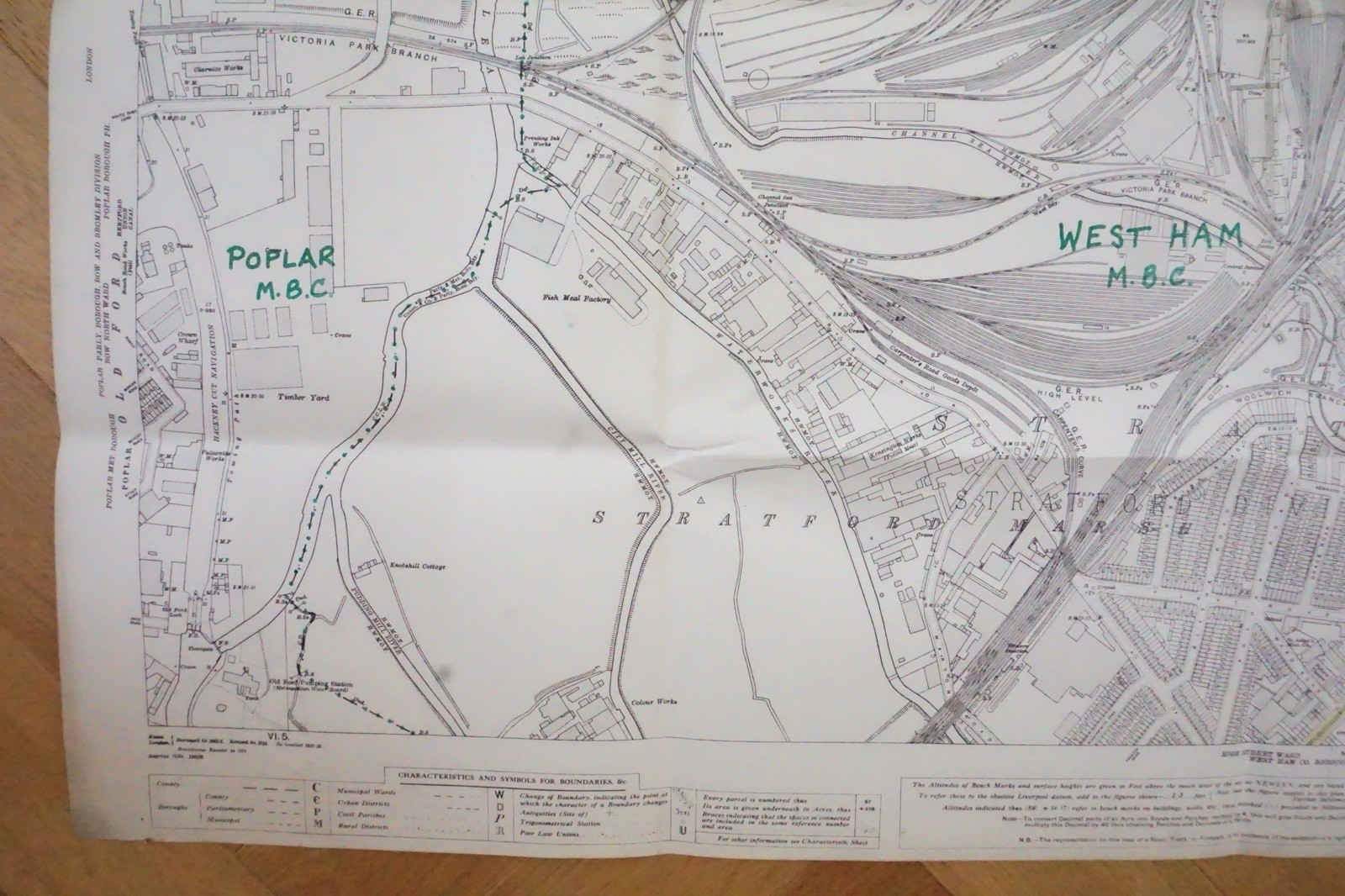 1916 West Ham Stratford Hackney East London GER Railway OS Railway Map **