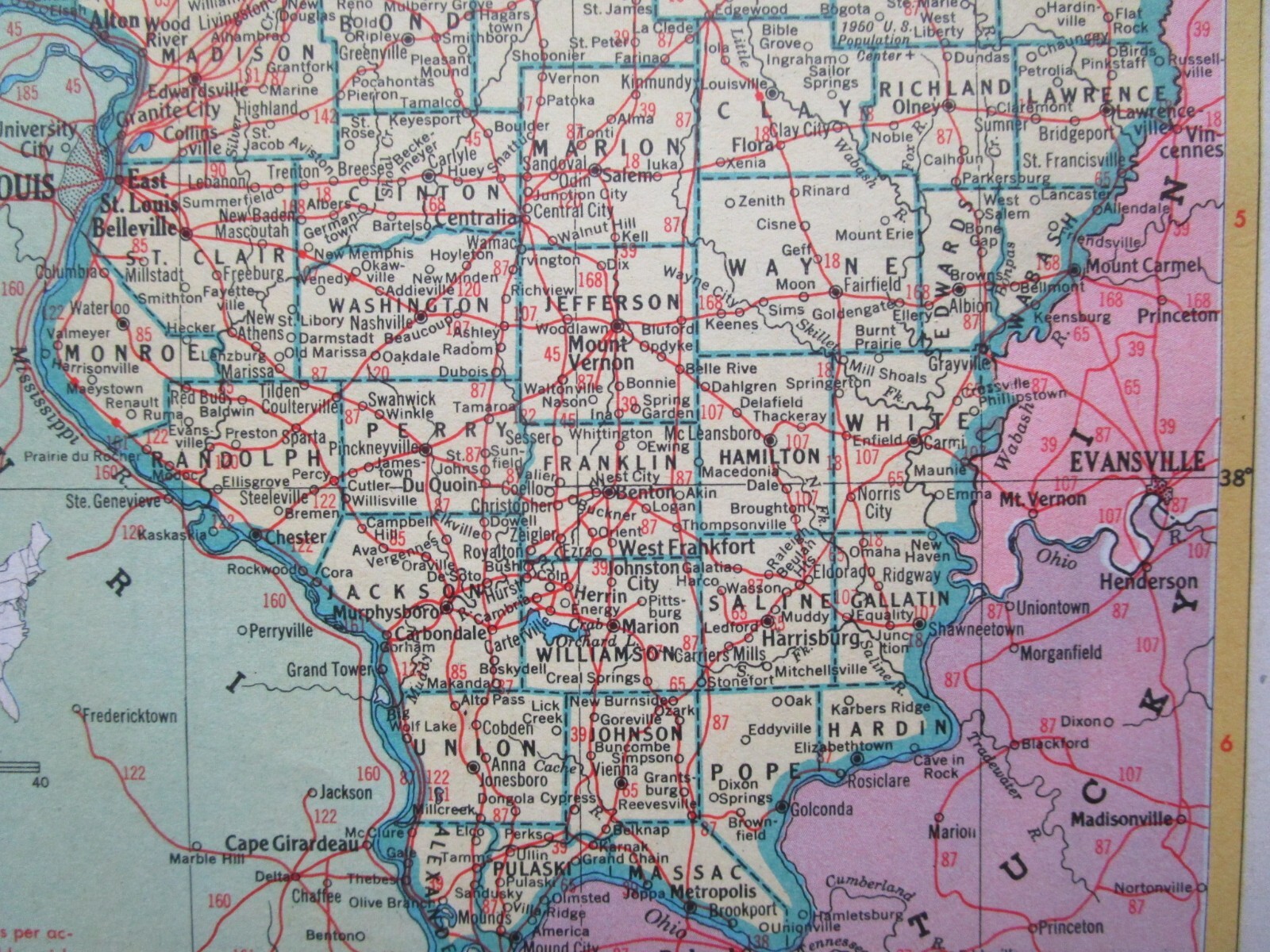 IL ID 1952 ILLINOIS RAILROAD Map. La SALLE & BUREAU CO RR, ERIE, WABASH or IDAHO