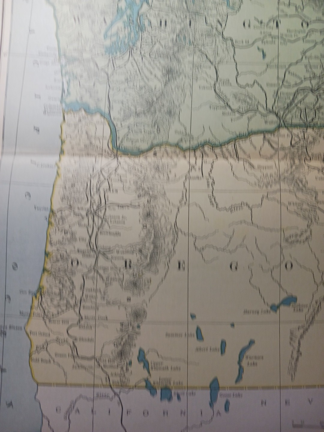 ~1904 Antique Railroad Map WASHINGTON OREGON All railway Routes Depots 11×9″