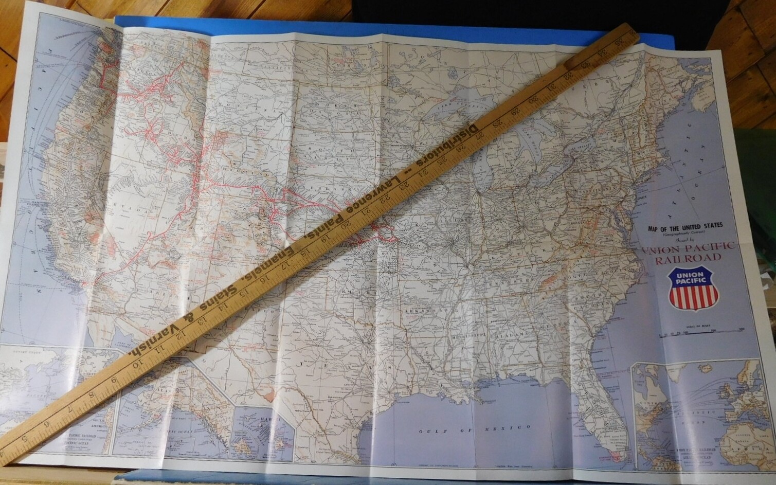 Map Union Pacific Railroad United States U.P. Facilities 1976