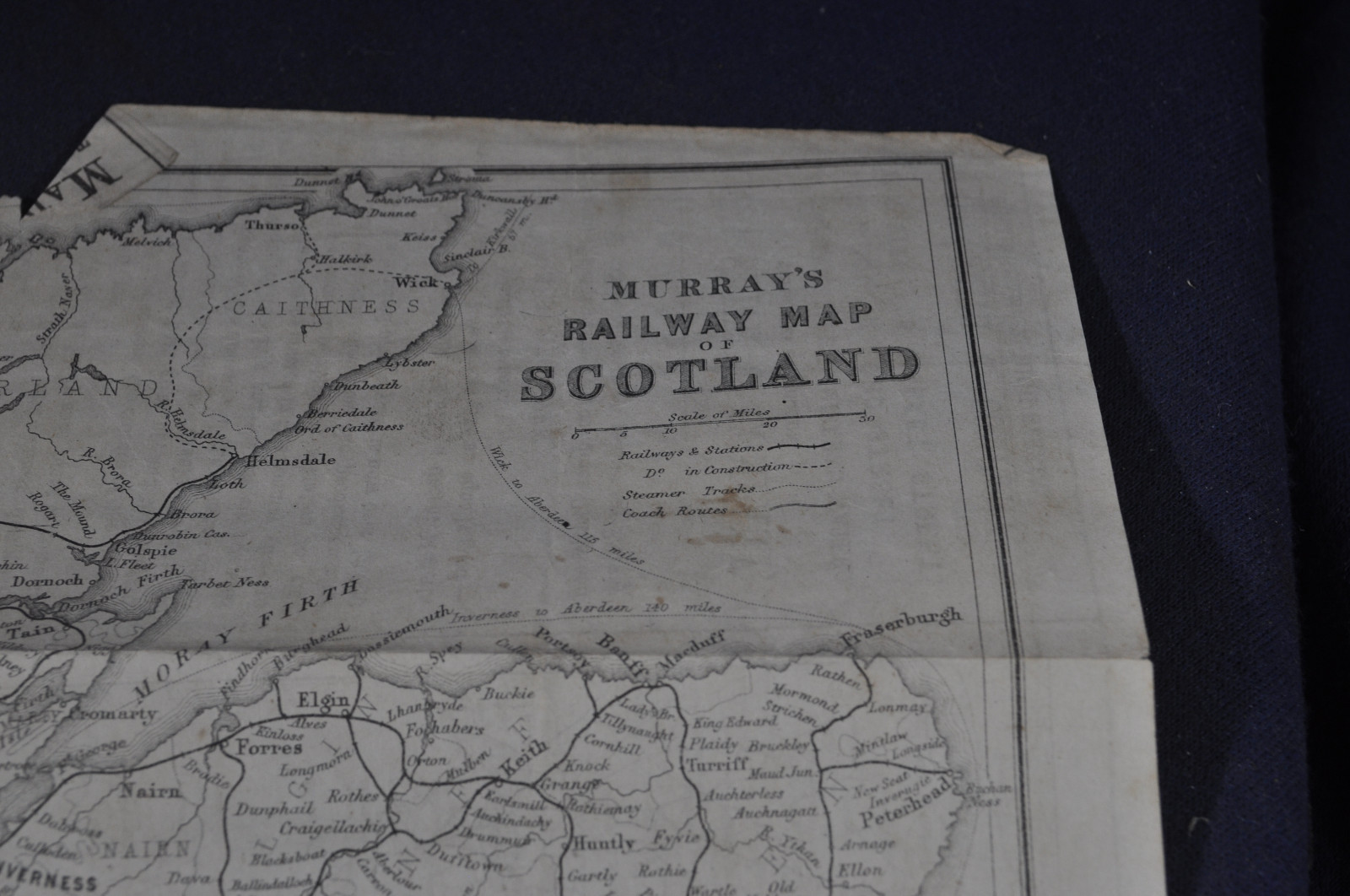 Ca 1873 *VERY RARE* Murrays Railway Map Scotland