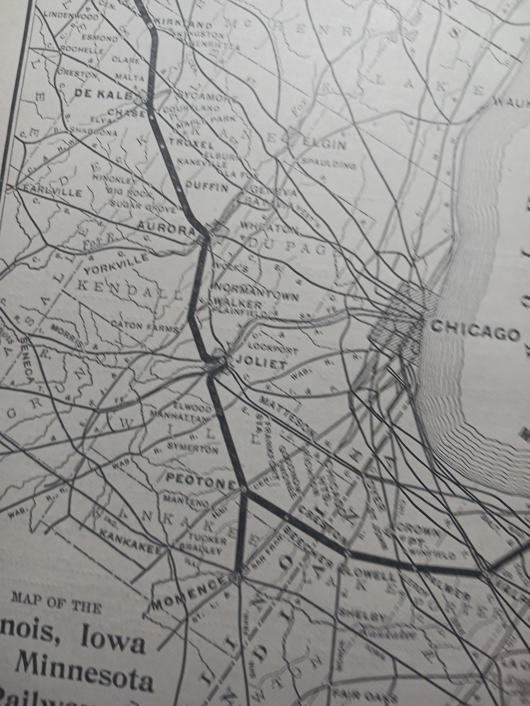 ~1904 Train Route Map ILLINOIS IOWA & MINNESOTA RAILWAY all railroad lines