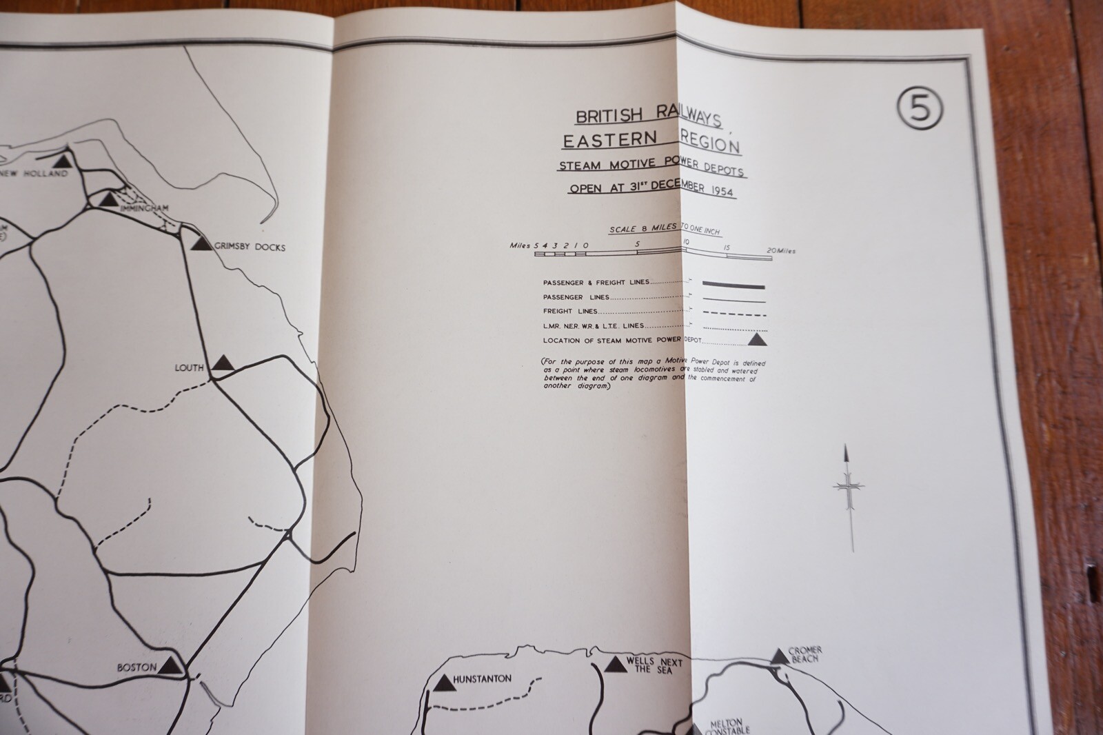 1958 Steam Motive Power Depots Open at 1954 Eastern Region Railway Map