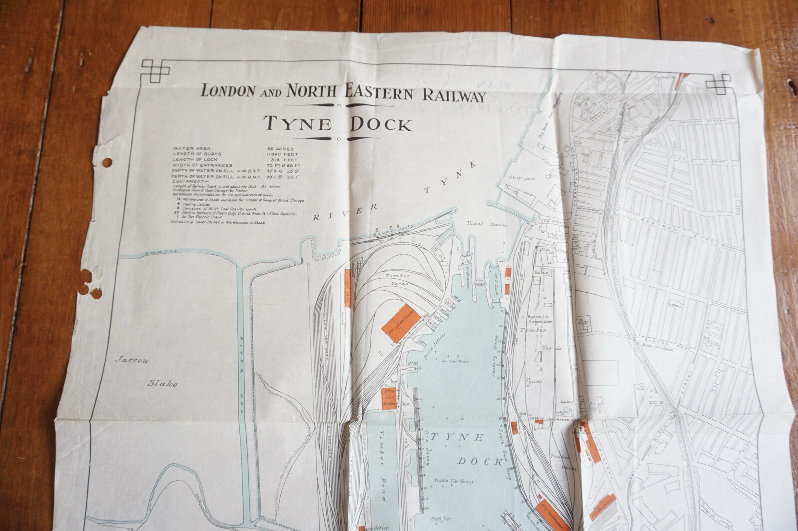1933 LNER Tyne Dock Railway Plan Map