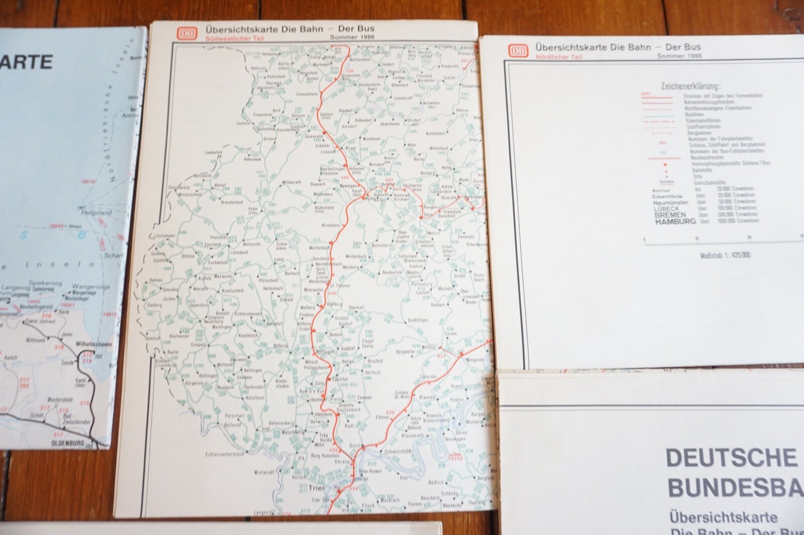1984 – 1991 Germany Deutsche DB Railway Bus Map Collection Railwayana