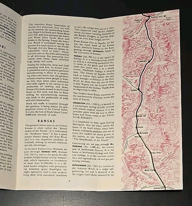 Golden State Route Maps & Description 1963 Rock Island Southern Pacific Railroad