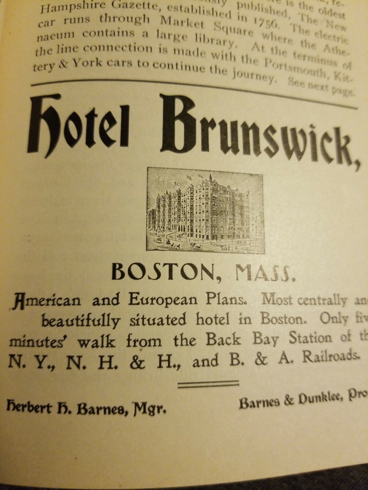 1900 DERRAH’S EASTERN NEW ENGLAND STREET TROLLEY RAILWAY GUIDE – BOSTON SITES