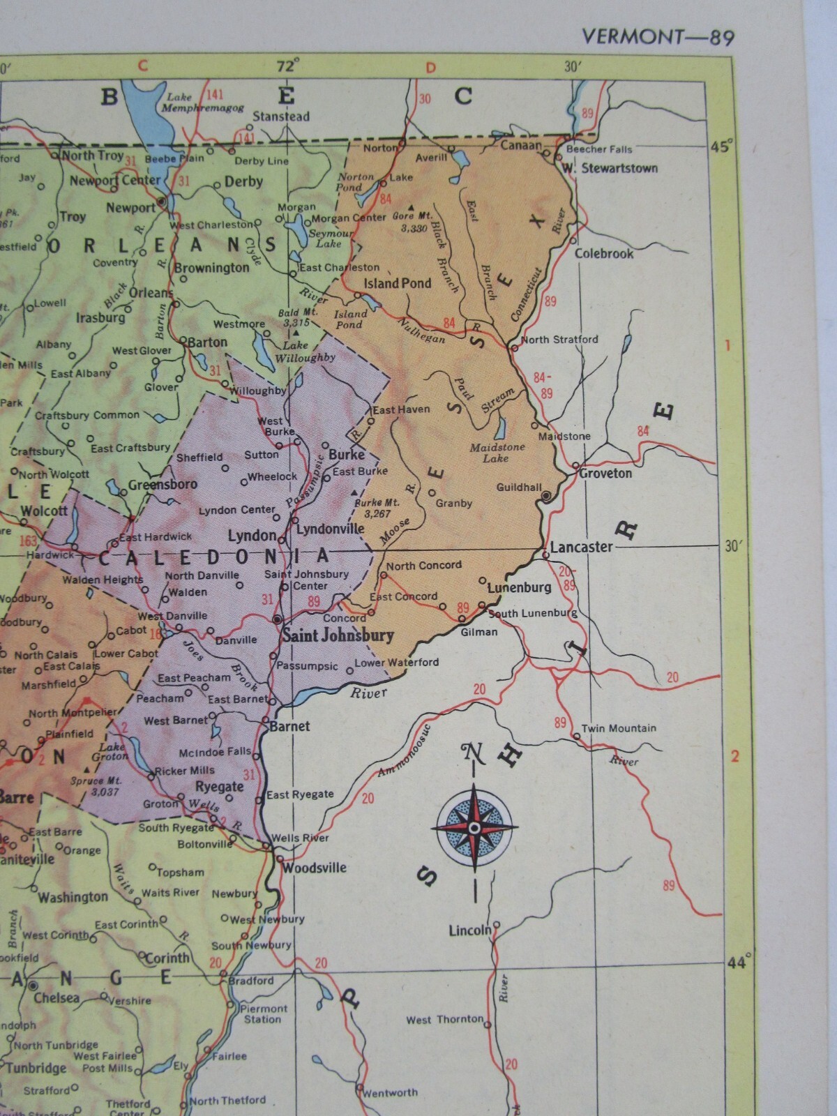 VA VT 1959 VIRGINIA RAILROAD Map B&O, C&O, WINCHESTER & WESTERN or VERMONT