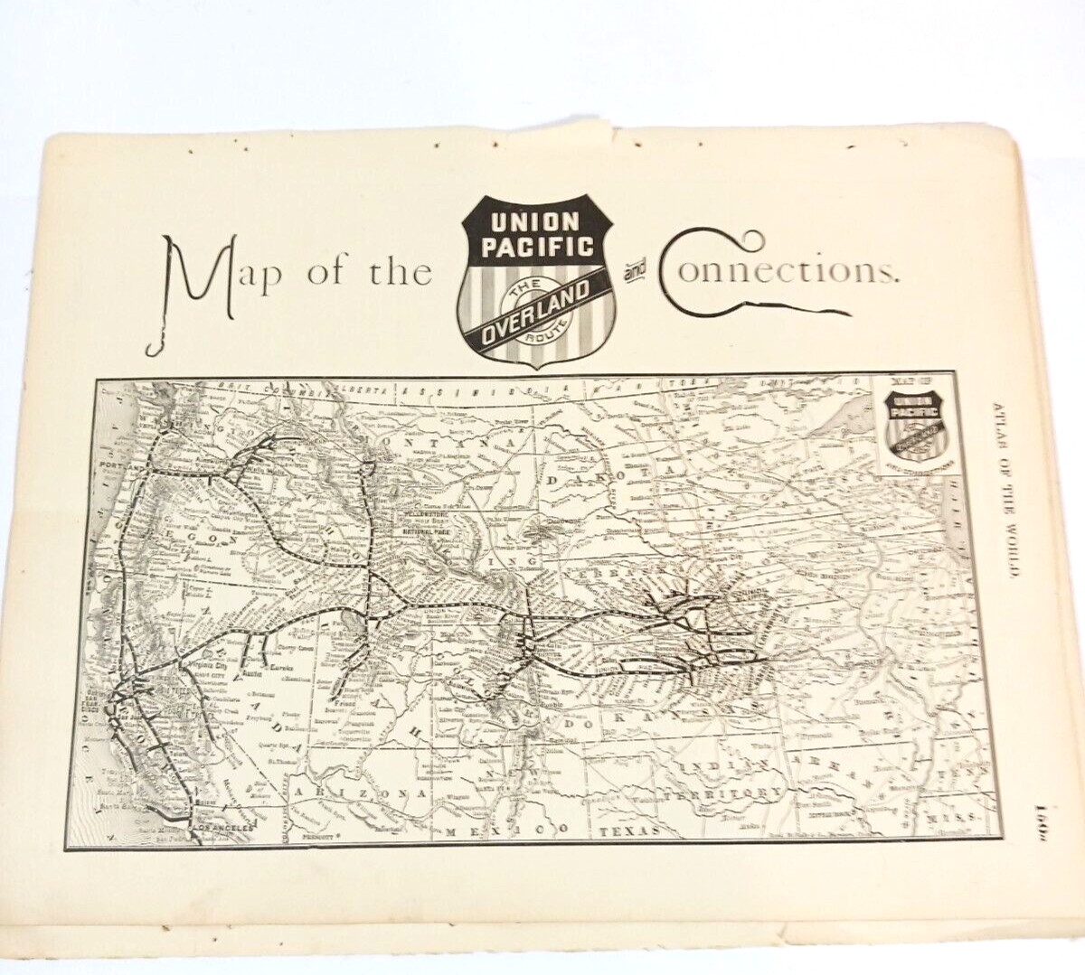 Antique Railroad Routes Maps Santa Fe Missouri Pacific Union Pacific Atlas page