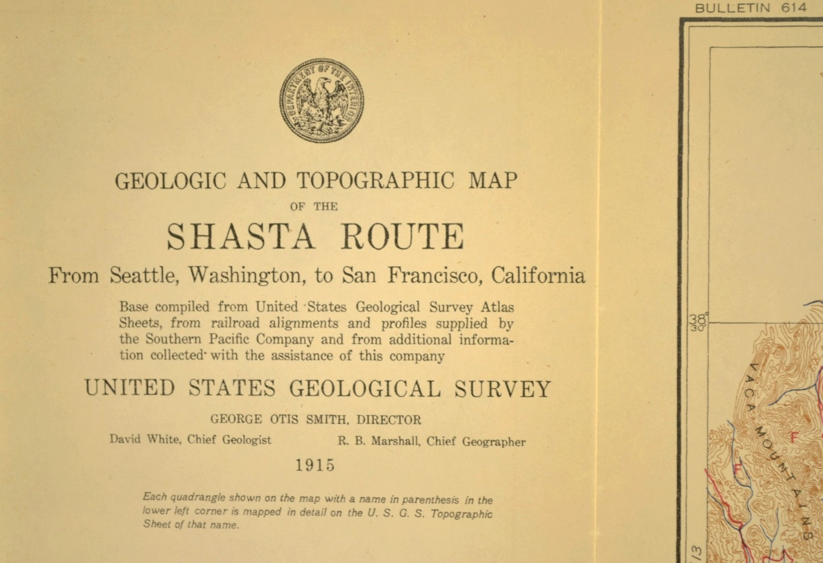 1915 Antique Southern Pacific Railroad Map Line Sacramento California Concord CA