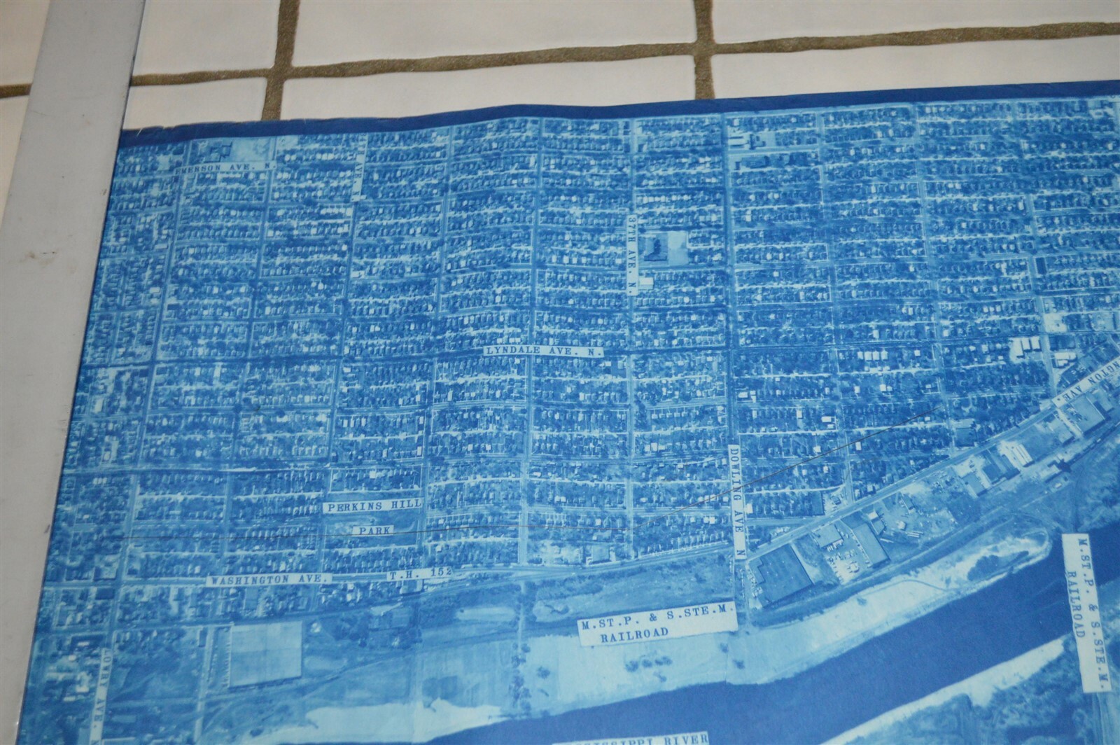 1962 Minnesota Hwy Dept Minneapolis Map Railroads NE Great Northern & NP Yards